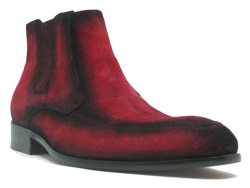 Carrucci Red Genuine Suede Chelsea Boots KB478-107S