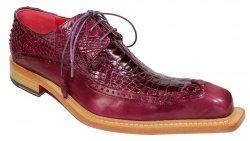 Fennix Italy "Finley" Burgundy Genuine Alligator / Calf Oxford Shoes.