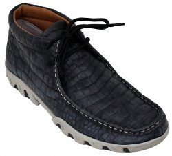 Ferrini 33722-35 Black Genuine Crocodile Print Moccasins Boots.