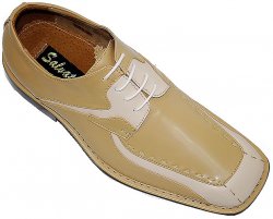 Salvatori Taupe/Tan With White Stitching Leather Shoes #174956