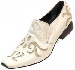 Fiesso White Genuine Wrinkled Leather Loafer Shoes FI8055