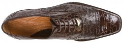 Belvedere Onesto II Brown Genuine Ostrich / Crocodile Shoes 1419.