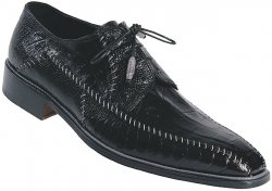 Mauri "Score" 4381 Black Genuine Alligator / Ostrich Leg Shoes