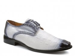 Giorgio Brutini "Hendricks" White / Black Hornback Crocodile Print Shoes 21092