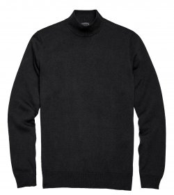 Bagazio Black Cotton Blend Mockneck Sweater VT041