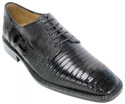 Belvedere "Olivo" Black All-Over Genuine Lizard Shoes H14.