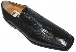 David Eden "Thurmond" Black Genuine Crocodile/Lizard Shoes