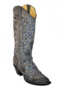Ferrini Ladies 83461-56 Slate "Southern Belle" Leather Boots