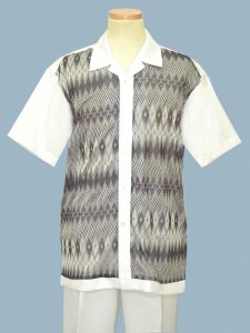Tony Blake White / Grey Short Sleeve 2pc Knitted Outfit SS362
