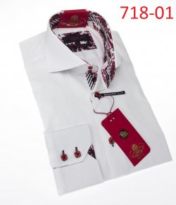 Axxess White Cotton Modern Fit Dress Shirt 718-01.