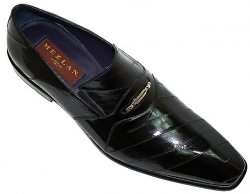 Mezlan Black Genuine Eel/Cordovan Leather Loafers 3337