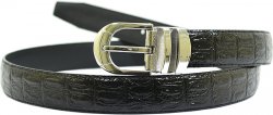 Giorgio Brutini Black Hornback Alligator Print Leather Belt
