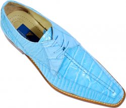 Giorgio Brutini Sky Blue Alligator / Lizard Print Shoes 210003-1