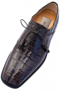 Ferrini 3874 Chocolate Genuine Hornback Alligator Tail Lace Up Shoes.