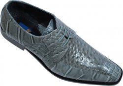 Giorgio Brutini Grey Alligator / Ostrich Print Pointed Toe Shoes 210048