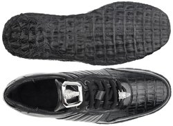 Top and Botton view of Belvedere  Astor Black Crocodile / Soft Calfskin Casual Sneakers