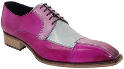 Duca Di Matiste "Torino" Pink Combination Genuine Calfskin Lace-up Shoes.