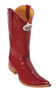 Los Altos Red Genuine All-Over Eel 3X Toe Cowboy Boots 950812