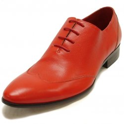 Encore By Fiesso Red Wingtip Genuine Italian Calf Leather Shoes FI3046