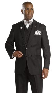 E. J. Samuel Black Self Design Suit M2623