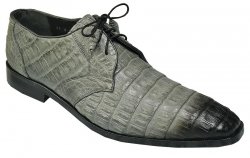 Los Altos Gray / Black Faded All Over Genuine Hornback Crocodile Shoes 1ZV088238
