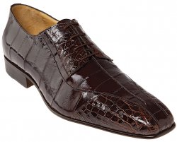 Belvedere "Sole" Brown Genuine Crocodile / Eel Shoes