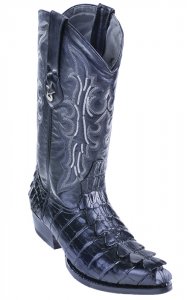 Los Altos Black All-Over Crocodile Print Cowboy Boots 3952205