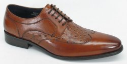 Carrucci Cognac Genuine Leather Oxford Shoes KS099-712.