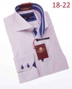 Axxess Pink / Blue 100% Cotton Modern Fit Dress Shirt 18-22.