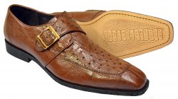 Belvedere "Josh" Brown Genuine Ostrich Shoes With Monk Strap 114011