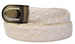 Giorgio Brutini Cream Ostrich Print Leather Belt GB-103