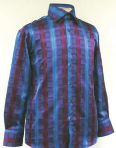 Daniel Ellissa Turquoise Mens Fancy Polyester Shirt With Button Cuff FSS1403