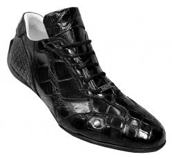 Mauri 8673 Black All Over Genuine Alligator Sneakers