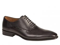 Mezlan "Vidal" 6200 Graphite Genuine Lightly Burnished Calfskin Shoes