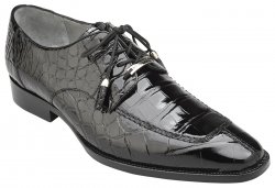 Belvedere "Lorenzo" Black Genuine All-Over Alligator Shoes B01.