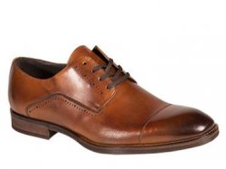 Bacco Bucci "Celta" Tan Genuine Hand-Burnished Calfskin Oxford Shoes