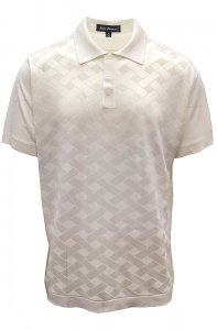 Saint Lorenzo White Knitted Microfiber Casual Short Sleeve Polo Shirt 6810