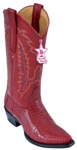 Los Altos Ladies Red Genuine Lizard Snip Toe Cowgirl Boots 340712