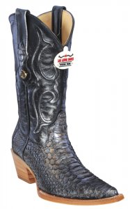 Los Altos Ladies Metallic Silver Genuine Python 3X-Toe Cowgirl Boots 355779