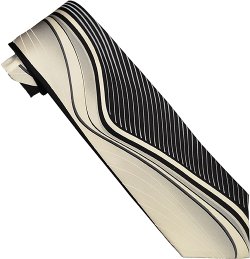Steven Land Collection SL033 Black / Silver Grey / White Wavy Unique Design 100% Woven Silk Necktie/Hanky Set