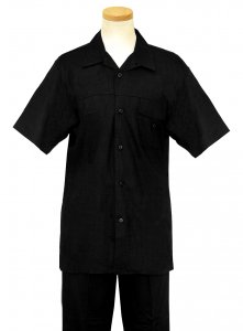 Successos Black 2 Pc Linen / Cotton Outfit SP3328