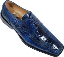 David Eden "Rockford" Navy Blue All-Over Genuine Ostrich Shoes