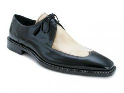 Mezlan Custom Wolfe Black/Beige Genuine Leather Shoes