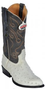 Los Altos Winterwhite All-Over Ostrich J - Toe Print Cowboy Boots 3990304