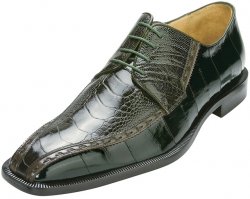 Belvedere "Cava" Emerald Green Genuine Ostrich/Eel Shoes