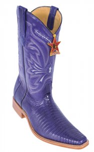 Los Altos Purple Genuine All-Over Lizard Square Toe Cowboy Boots 710726