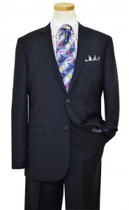 Elements by Zanetti Navy Blue Super 110's Wool Classic Fit Suit 1015