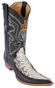 Los Altos Natural Genuine Braid Stitch Python W / Deer 6X Pointed Toe Cowboy Boots 96TR5749