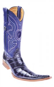 Los Altos Purple Genuine Eel 9X Pointed Toe Cowboy Boots 970B26