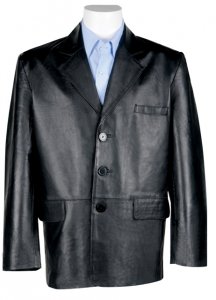 Vintage Black Genuine Leather Blazer 24018